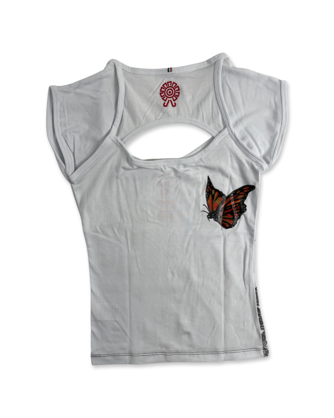 Butterflies Women's Short Sleeve Top, White