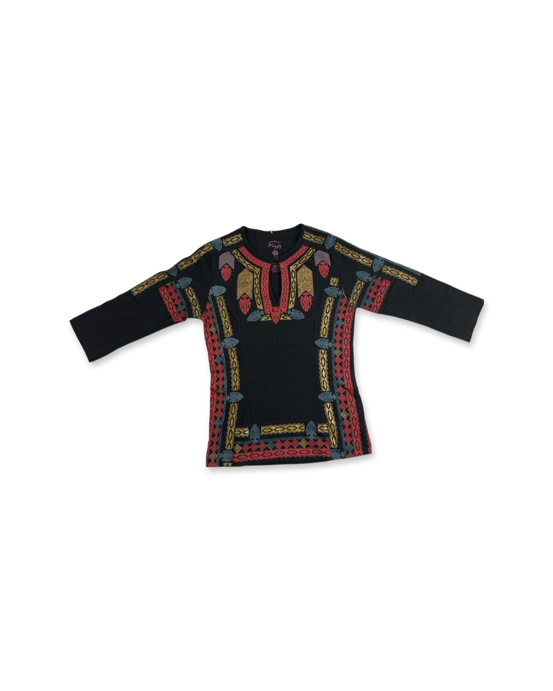 Tribal Design Women's Long Sleeve Shirt, Black