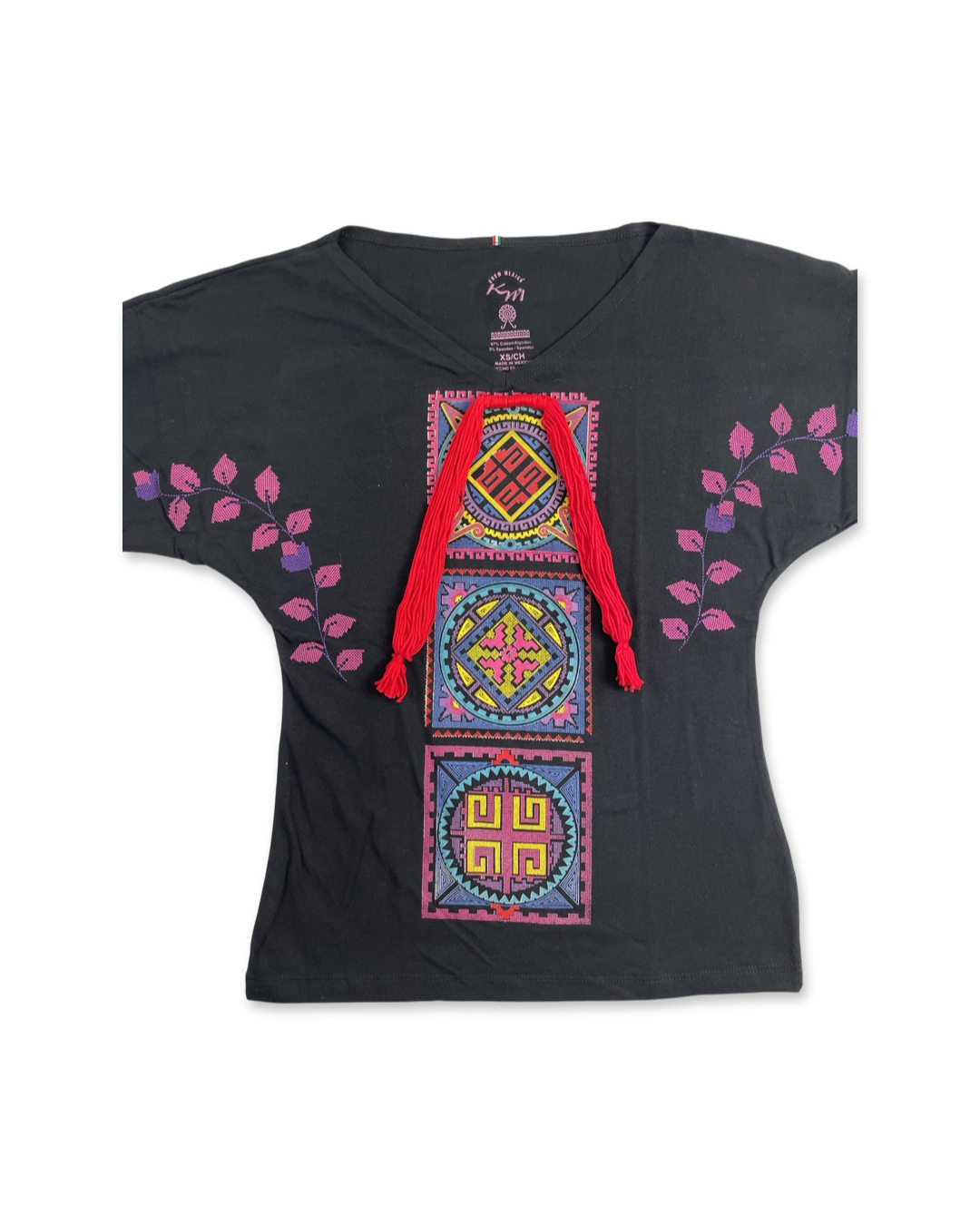 Mandala Women's Short Sleeve Shirt, Black