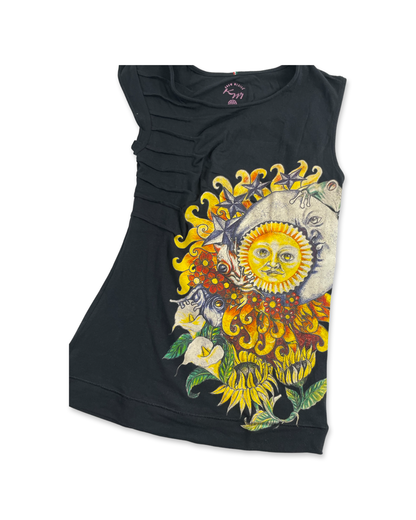 Sun and Moon Women's Top, Black