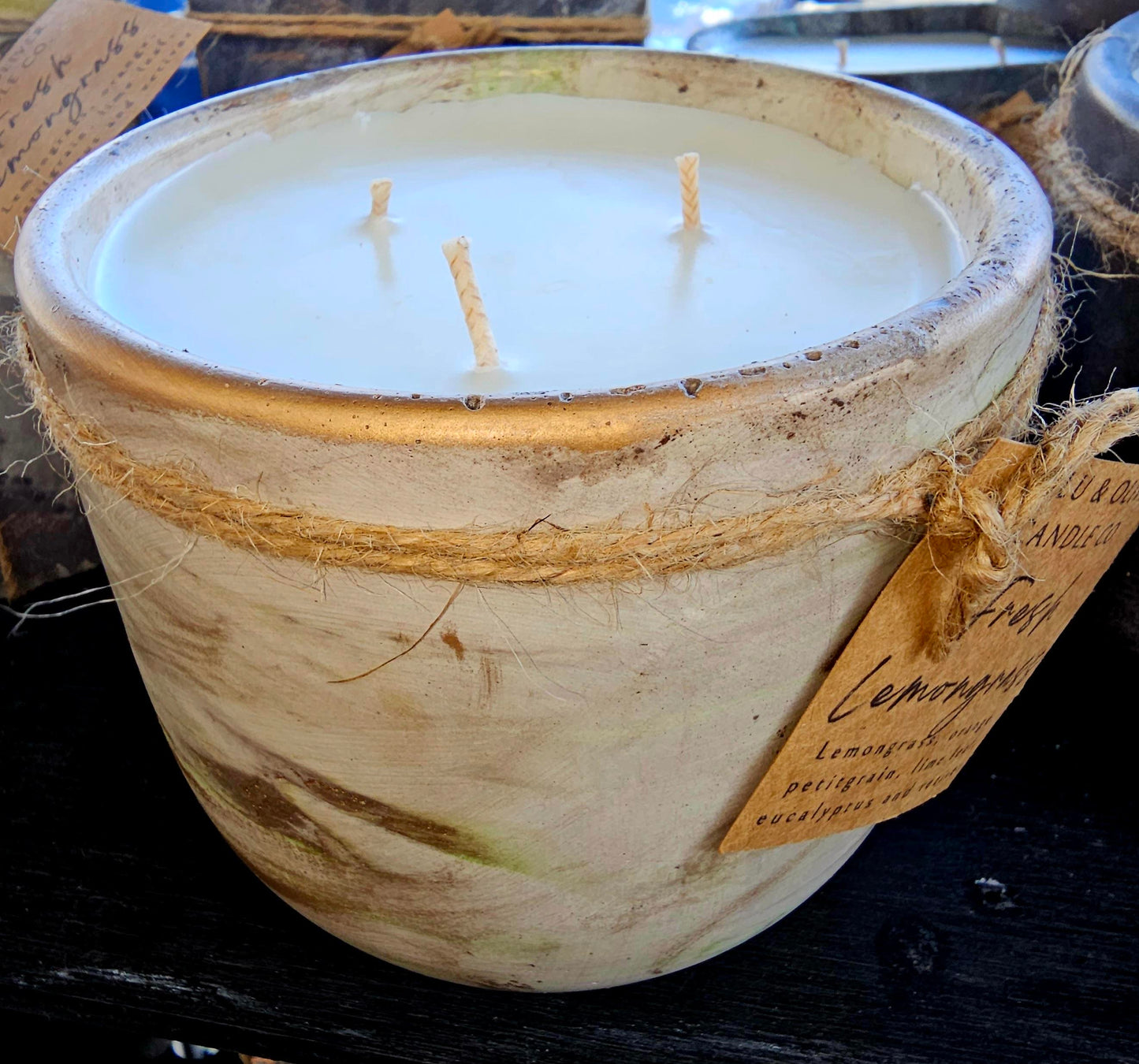 Signature Concrete Candle - Tulip (large) Handpainted Concrete Candle