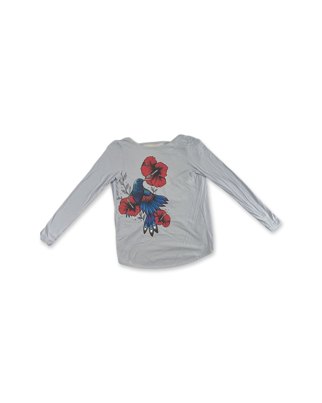 Hummingbird Flower Women's Long Sleeve Shirt