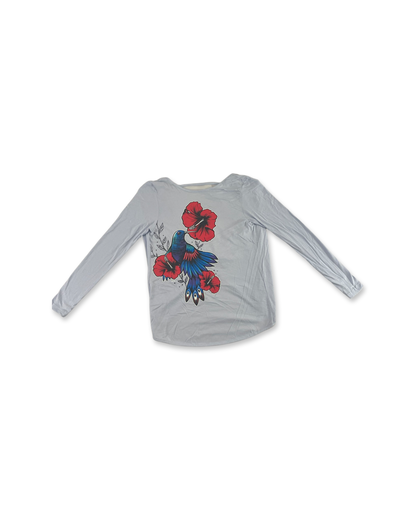 Hummingbird Flower Women's Long Sleeve Shirt