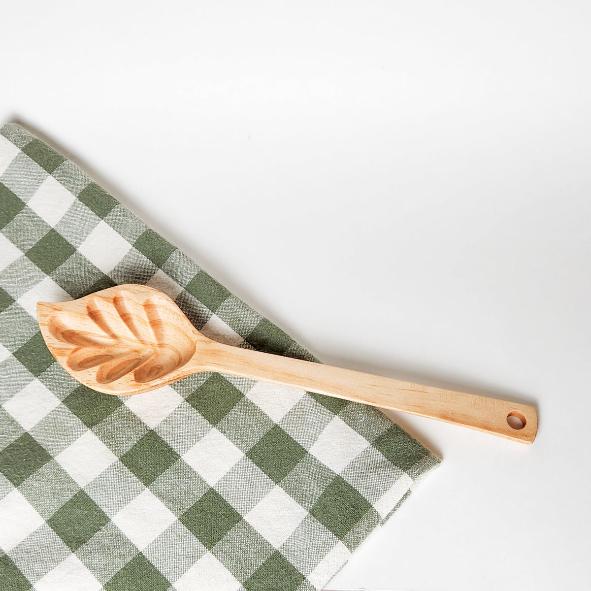 Hand Carved Wood Leaf Spoon by Upavim Crafts