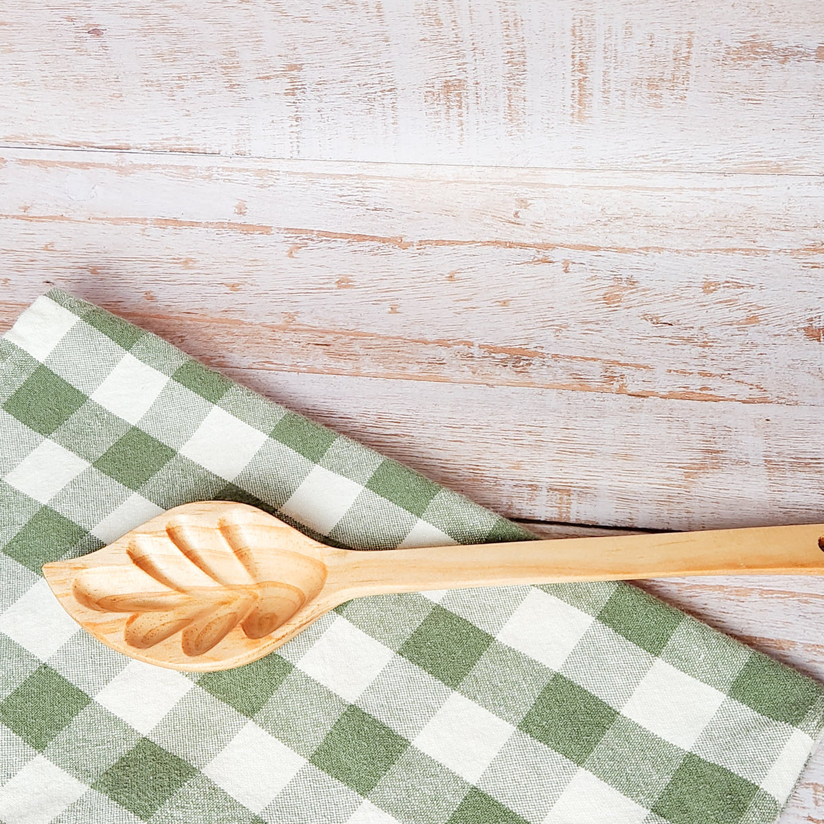 Hand Carved Wood Leaf Spoon by Upavim Crafts