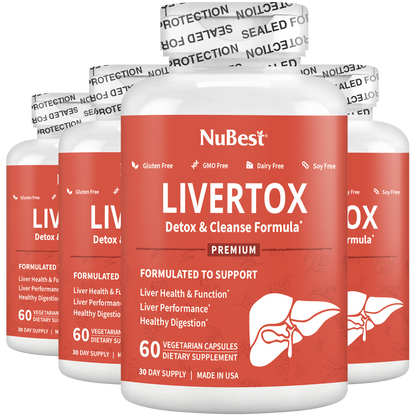 LiverTox, Advanced Formula for Liver Detox, Cleanse & Digestion, 60 Vegan Capsules by NuBest Nutrition®