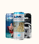 Love Water, 100% Naturally Alkaline, Artesian Water,  Recycled Aluminum 16 oz Cans, by Love.com, Case of 24