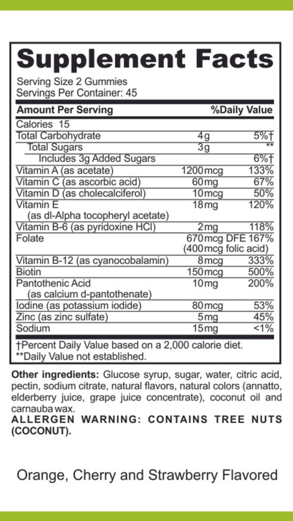 Low FODMAP Vitamin & Mineral Gummies for IBS, SIBO, IBD, Crohn's, Colitis & Malabsorption, Gut Friendly, No Bloating, Low FODMAP Certified