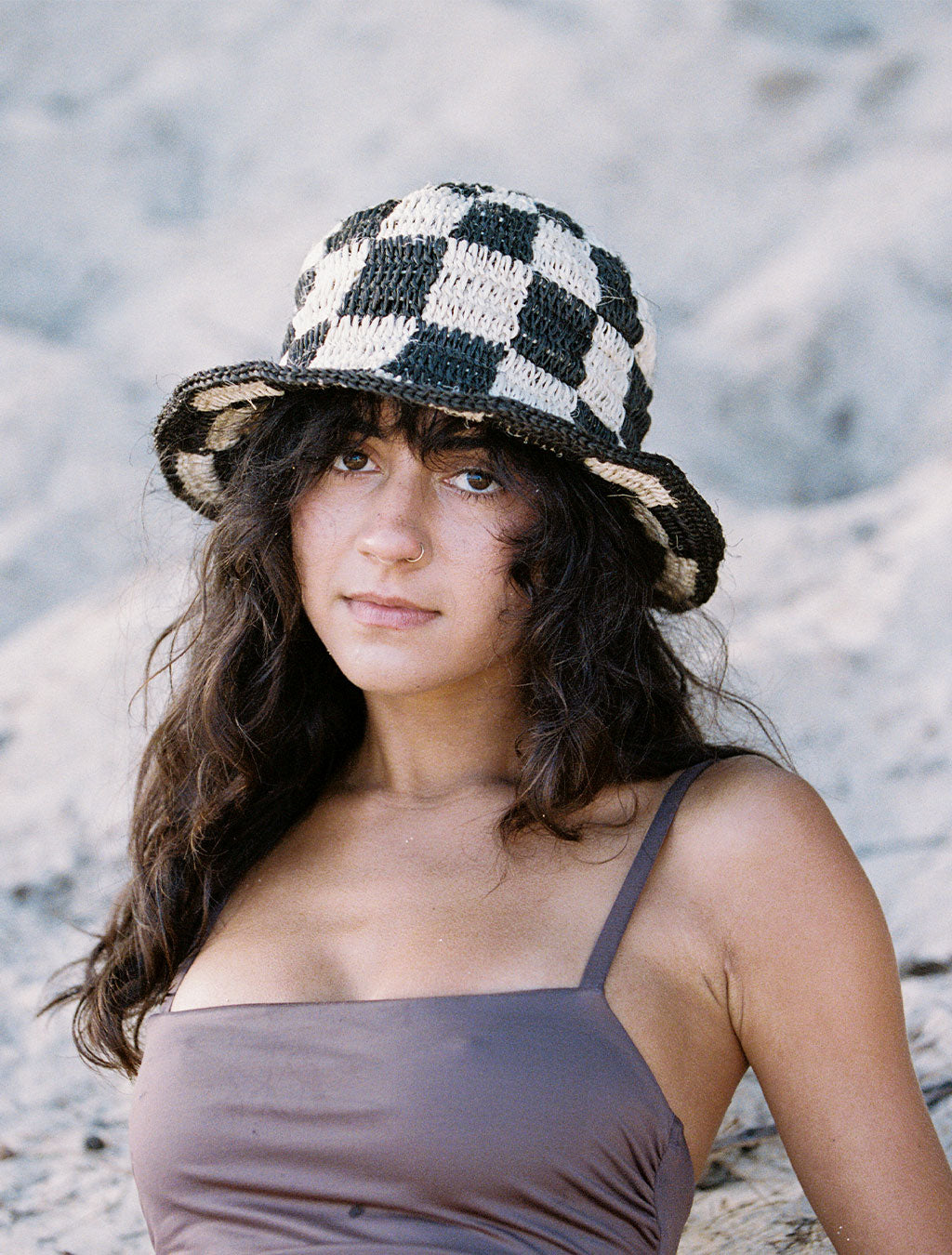 Black + White Checkered Bucket Hat by Made by Minga