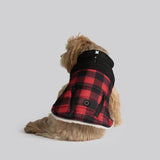 Marley Dog Jacket  Red | Cozy Winter Coat with Removable Hood & Sherpa Lining
