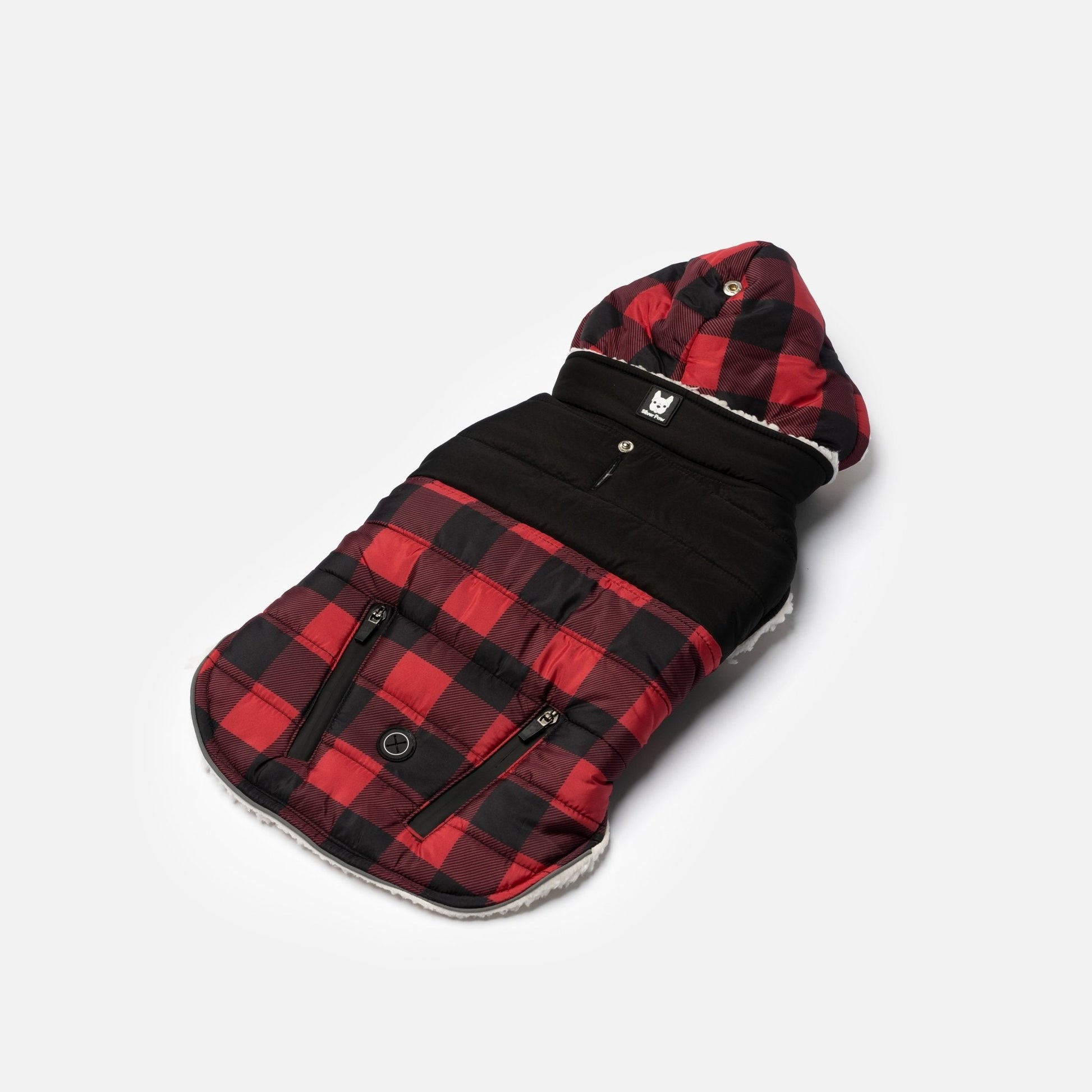 Marley Dog Jacket  Red | Cozy Winter Coat with Removable Hood & Sherpa Lining