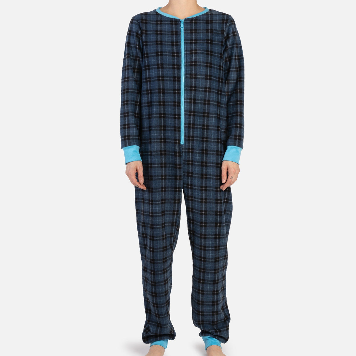 Matching Human Onesie - Plaid Blue