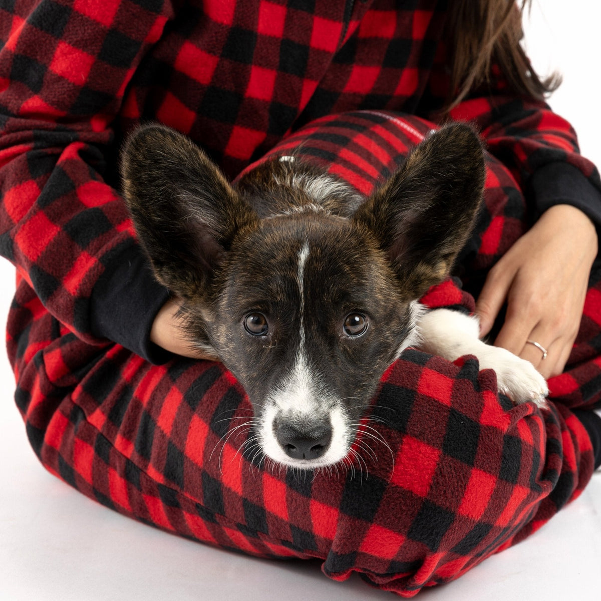 Matching Human Onesie - Plaid Red