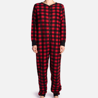 Matching Human Onesie - Plaid Red