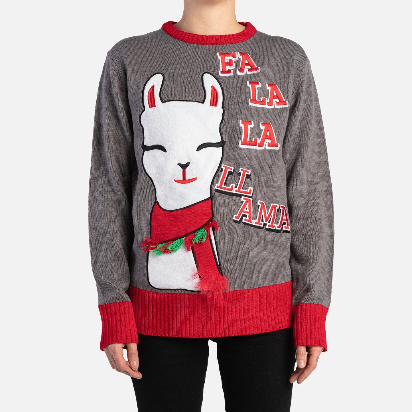 Matching Human Ugly Xmas Sweater - Fa La La Llama