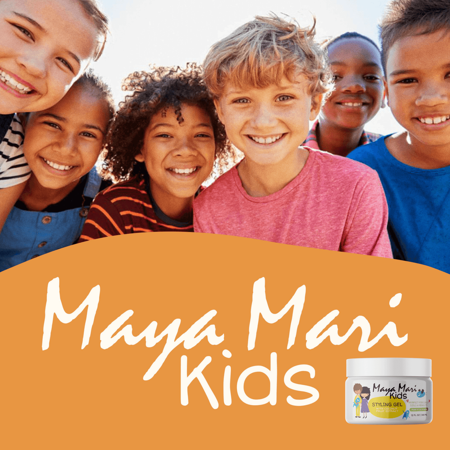 Maya Mari Kids Hair Styling Gel with Coconut Fruit Extract – Lightweight Styling Gel for Textured and Curly Hair,  12 oz by  Los Angeles Brands