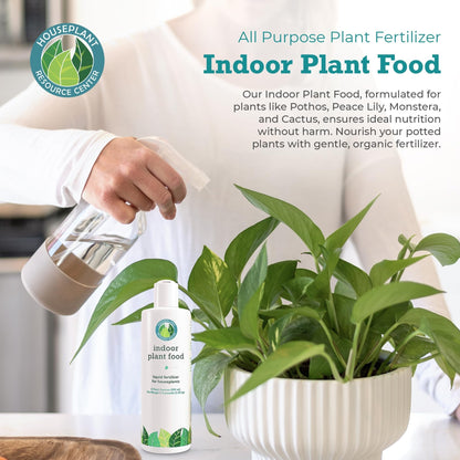 Indoor Plant Food by Houseplant Resource Center - Organic Liquid Fertilizer for Pothos, Peace Lily, Monstera, Cactus and More - 8 oz by Houseplant Resource Center