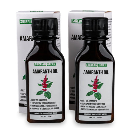 Siberian Amaranth Oil | Extra Virgin Cold Pressed 100 ml / 3.4 fl oz | Premium Squalene