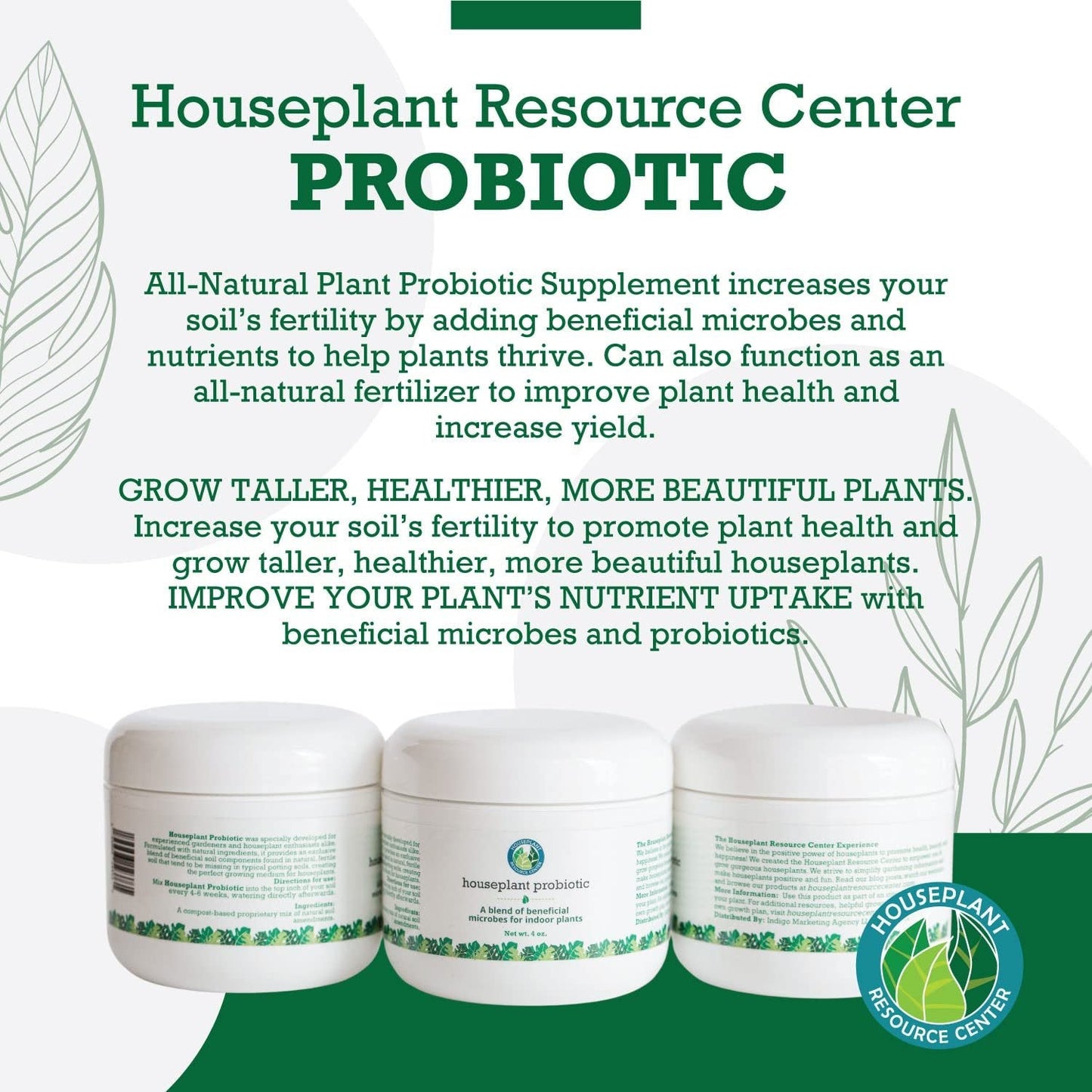 House Plant Probiotic Powder - Soil Conditioner to Provide Essential microbes for Fiddle Leaf figs and All Varieties of houseplant. includes All Essential microbes and probiotics by Houseplant Resource Center