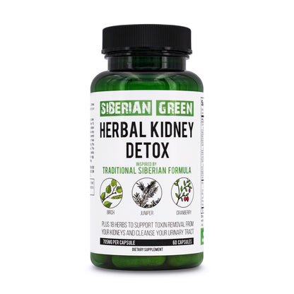 Herbal Kidney Detox Siberian Green 60 Caps - Cranberry Birch Juniper