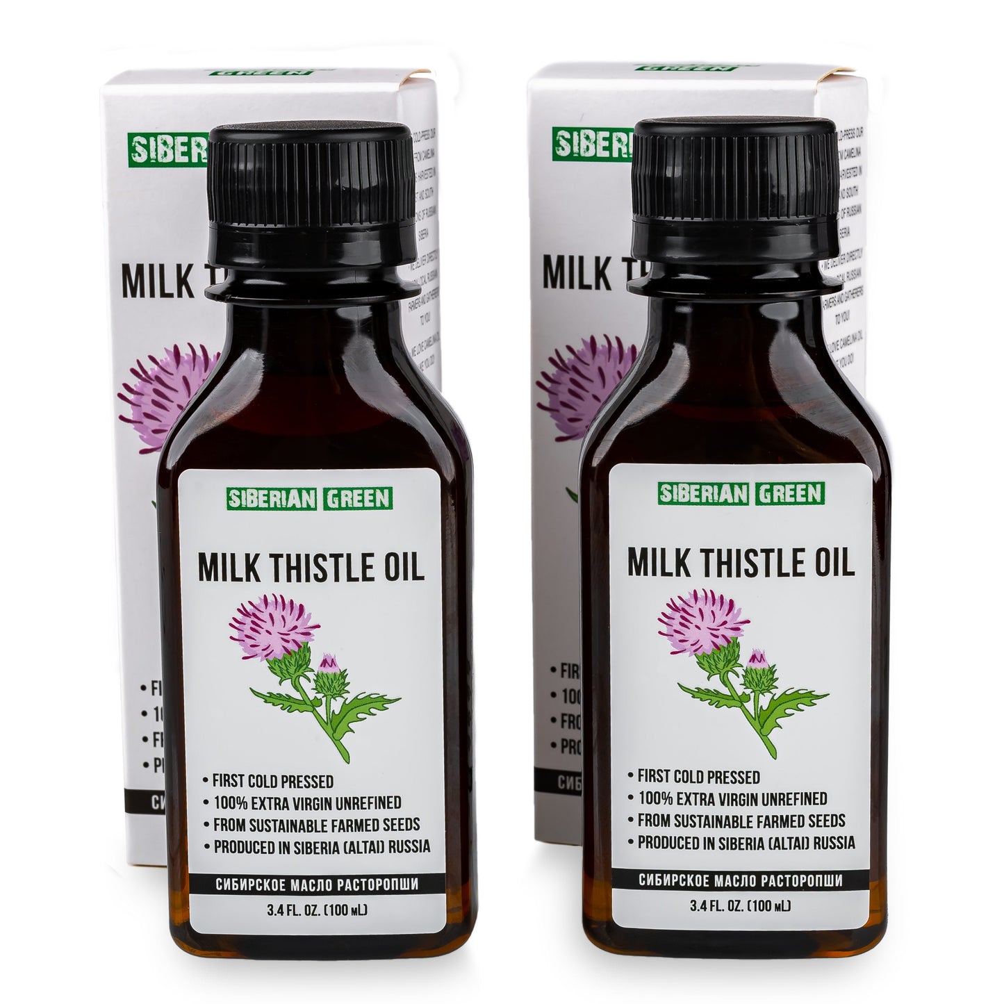 Siberian Milk Thistle Oil | Extra Virgin Cold Pressed 100 ml / 3.4 fl oz | Premium Silymarin