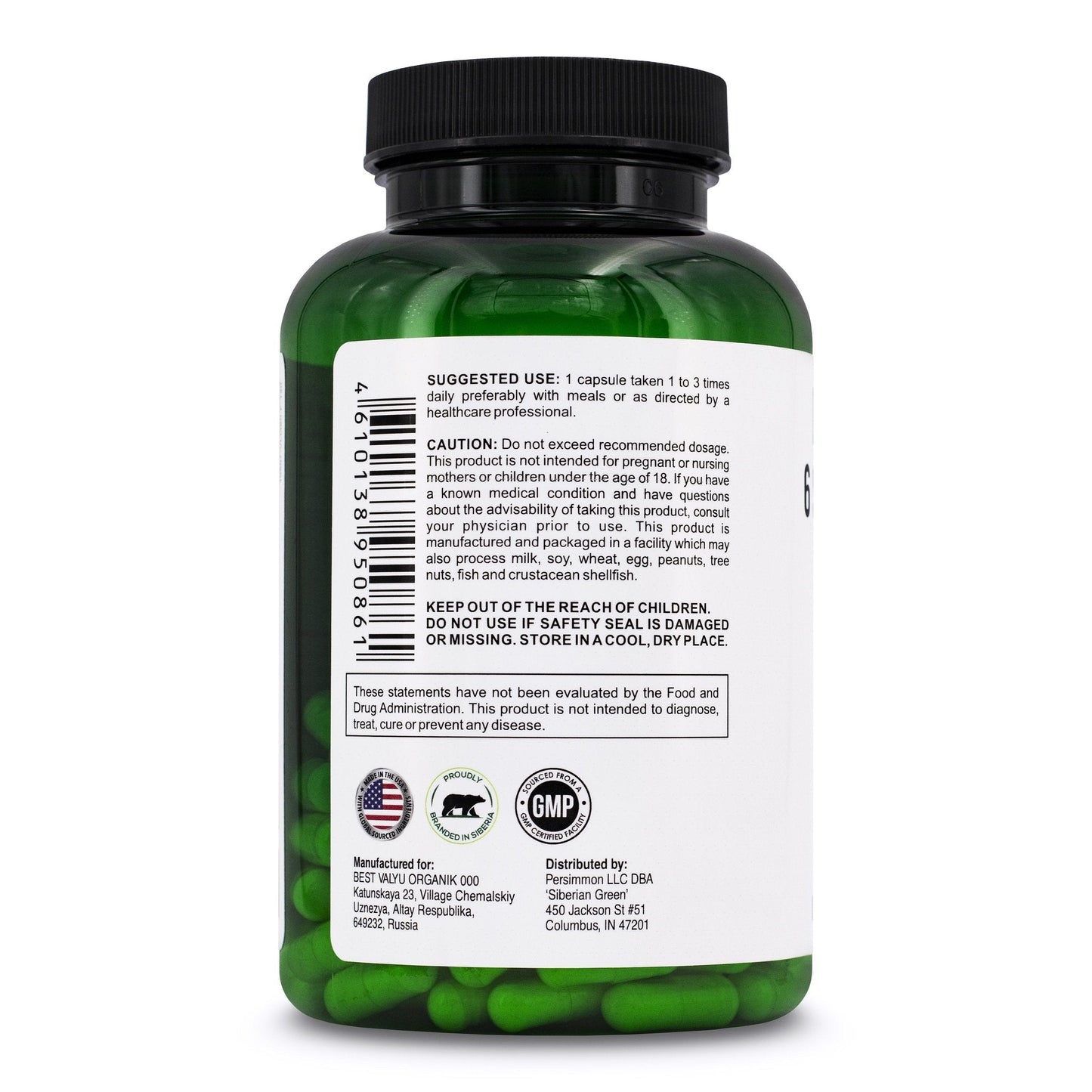 6 Super Probiotics Siberian Green Bifido & Lacto Acidophilus 120 Caps