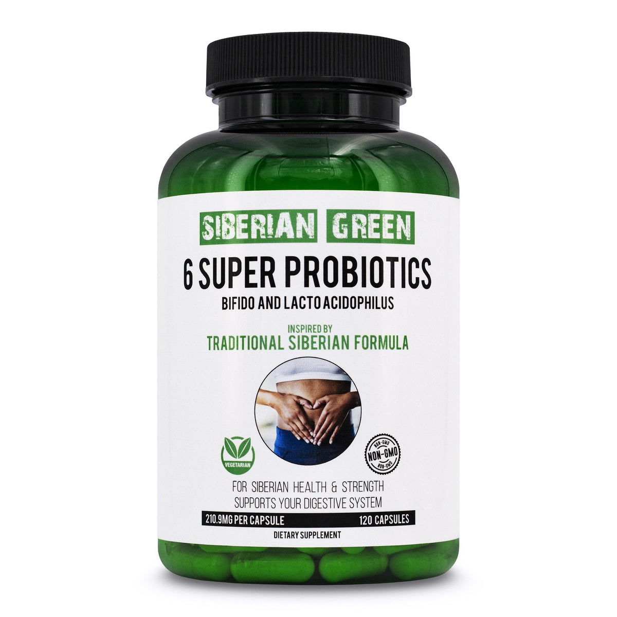 6 Super Probiotics Siberian Green Bifido & Lacto Acidophilus 120 Caps