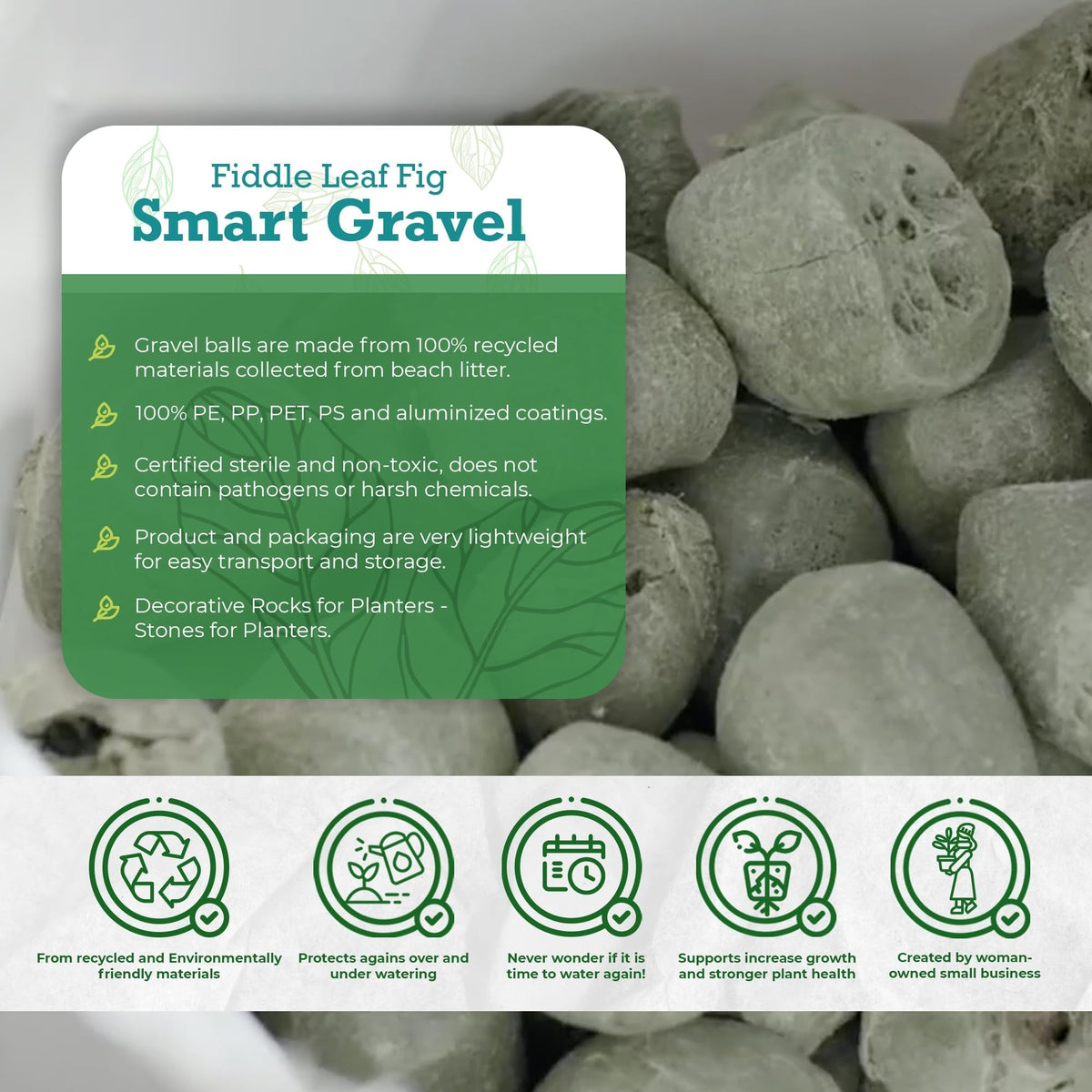 Houseplant Resource Center Smart Gravel - Drainage Rocks for Potted Plants - Rocks for Plants to Prevent Over-Watering - Decorative Rocks for Planters - Stones for Planters - Planter Filler by Houseplant Resource Center