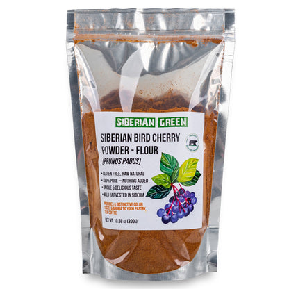 Siberian Bird Cherry Fine Powder Flour 300gr (10.58 oz) Wild Harvested from Altai Region