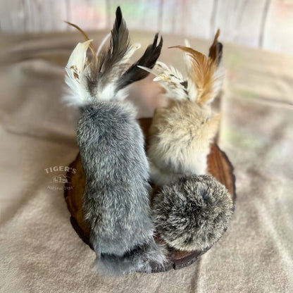 Cat Kicker Toy and Rabbit Fur Ball Set