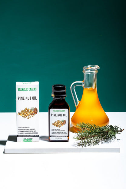 Siberian Pine Nut Oil | 100% Natural Extra Virgin Cold Pressed 100 ml 3.4 fl oz | Unrefined Raw Wild Harvested Exclusive Omega-6