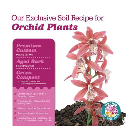 Houseplant Resource Center Orchid Soil Mix - Premium Potting Blend - Fast Draining, Non-Toxic, Nutrient-Rich, Sustainable - Ideal for Repotting Indoor Orchids - USA-Made - 1 Bag by Houseplant Resource Center