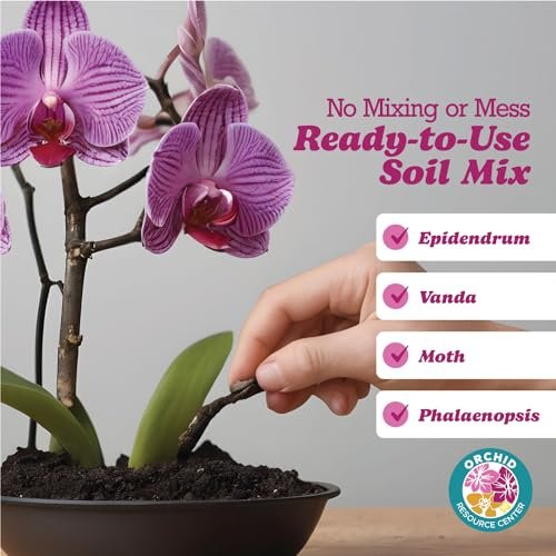 Houseplant Resource Center Orchid Soil Mix - Premium Potting Blend - Fast Draining, Non-Toxic, Nutrient-Rich, Sustainable - Ideal for Repotting Indoor Orchids - USA-Made - 1 Bag by Houseplant Resource Center