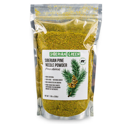 Pine Needle Tea Loose Powder 200g (7.05oz) Wild Harvested Pinus Sibirica White Pine