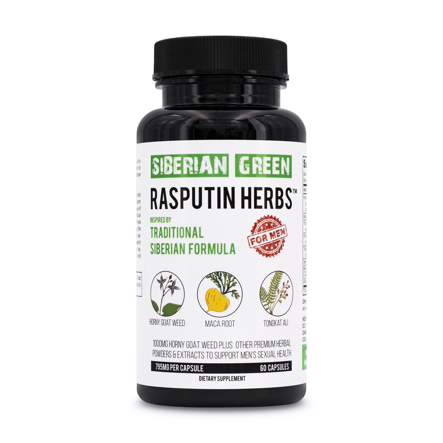 Rasputin Herbs with Horny Goat Weed Maca Root Tongkat Ali Complex 60 Caps