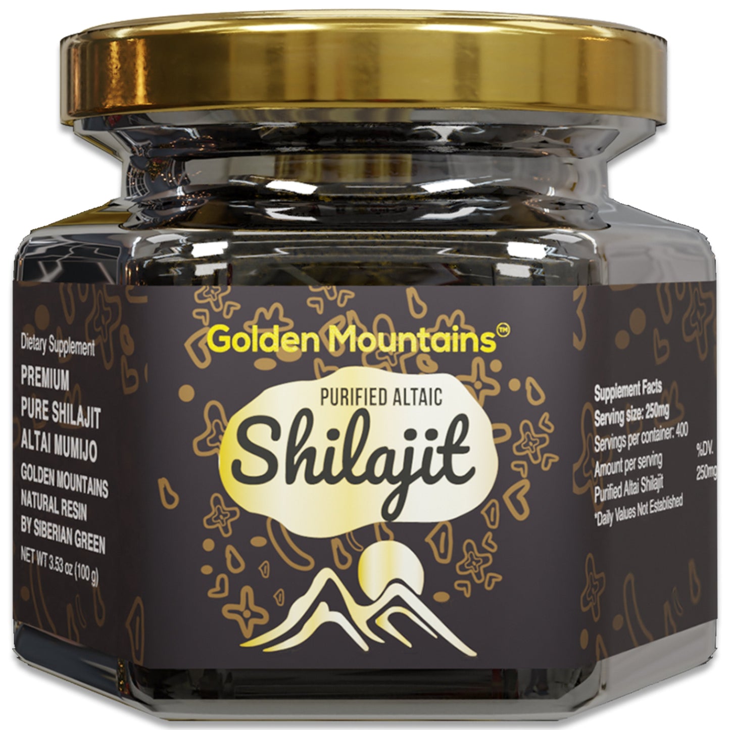 Golden Mountains Shilajit Resin Premium Pure Authentic Siberian Altai 100g 3.53oz - Measuring Spoon – Exclusive Quality Certificate