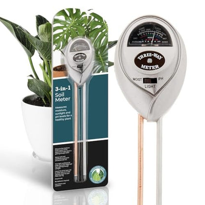 HOUSEPLANT RESOURCE CENTER 3-in-1 Soil Meter Optimize Plant Health with Moisture, Light & pH Testing by Houseplant Resource Center