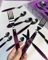 Meteor Flatware Set of 16 Pcs ( $3.5 Each ) - Sleek Modern Cutlery Silverware Set