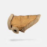 Millie Dog Jacket  Vegan Suede with Sherpa Trim & Poop Bag Dispenser