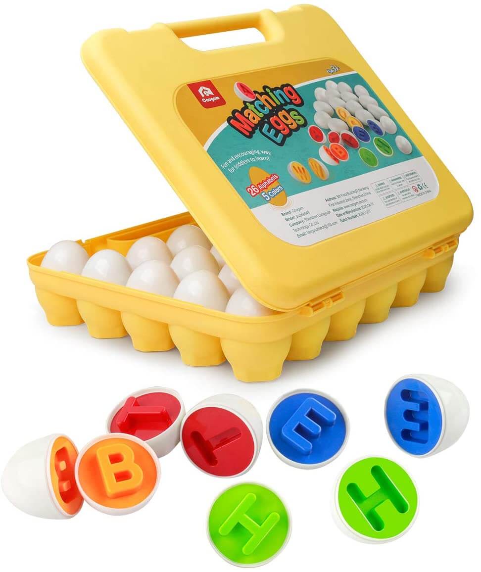 Montessori Alphabet Matching Eggs, 26 Pc. ABC Letter Set, Educational Learning Toys