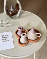 Morandi Ceramic Tea Set Gift Box - Nordic Handmade Cute Teapot & Tea Cups Set of 3 Pcs ( $26.6 Each )