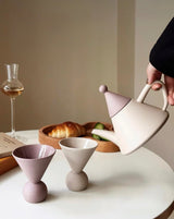 Morandi Ceramic Tea Set Gift Box - Nordic Handmade Cute Teapot & Tea Cups Set of 3 Pcs ( $26.6 Each )