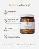 Premium Organic Turmeric Curcumin 95% Curcuminoids, Moringa Isothiocyanates & Black Pepper Piperine Extract, Vegan Capsules in a Glass Jar (Month Supply)
