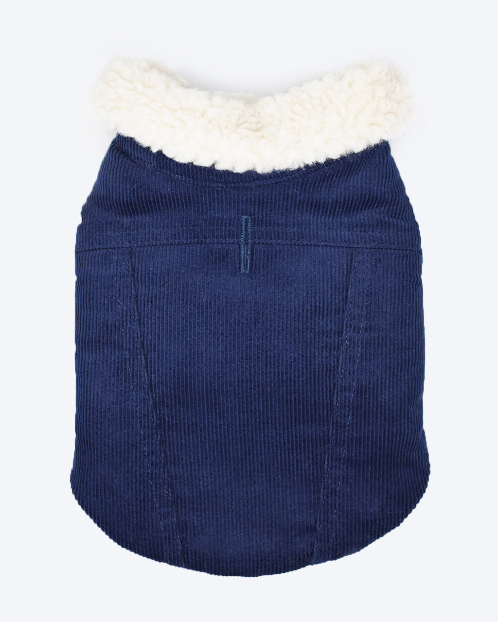 DOG COAT PLAID AND SHERPA. NAVY.