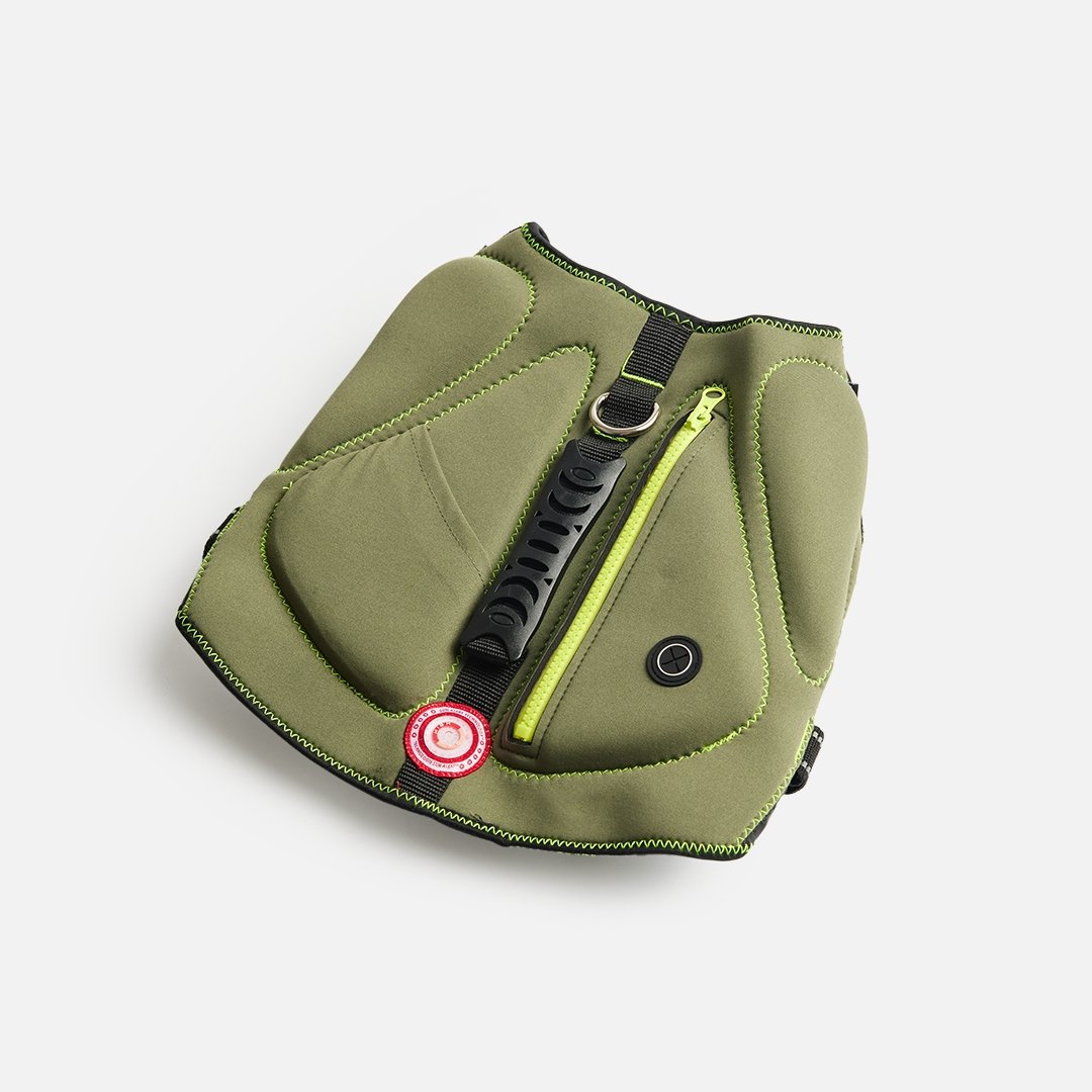 Neoprene Dog Life Jacket-Khaki