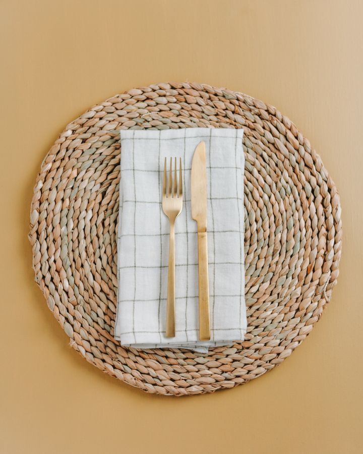 Stone Washed Linen Windowpane Napkins by Creative Women