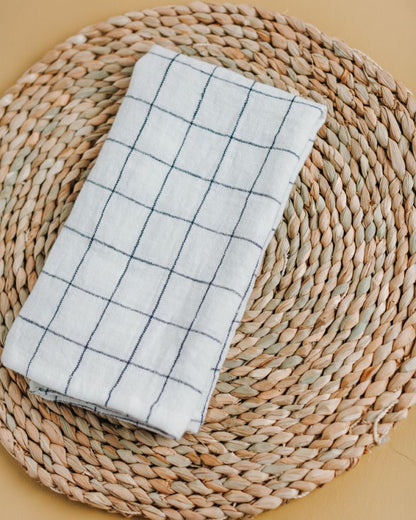 Stone Washed Linen Windowpane Napkins by Creative Women