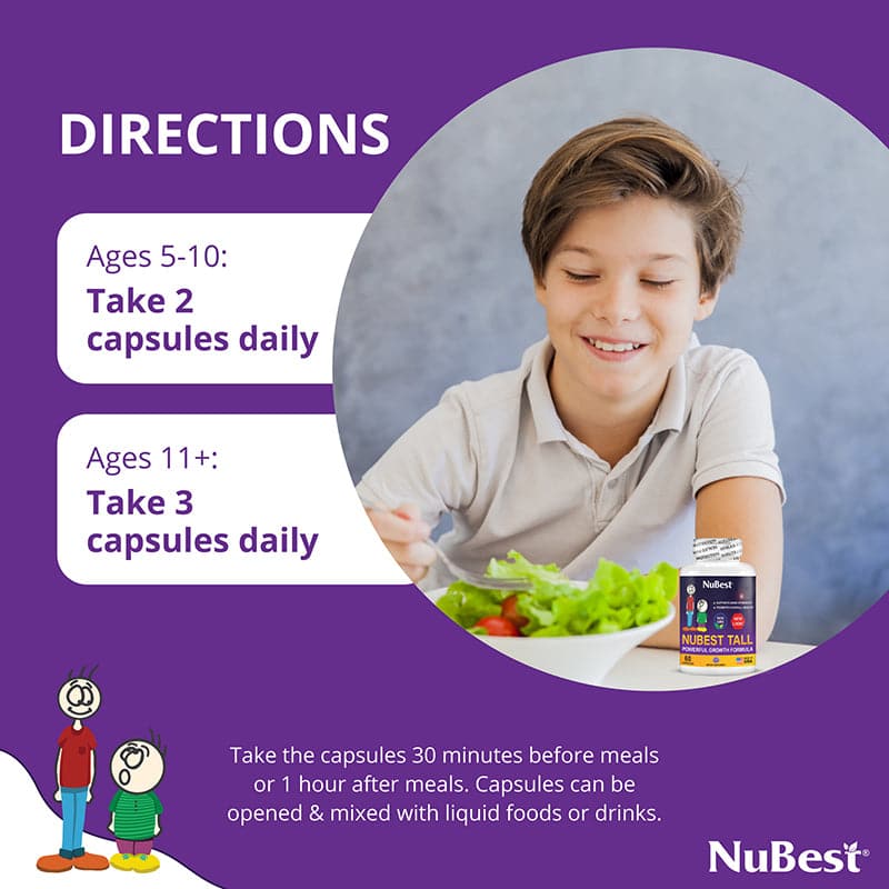 NuBest Tall, Powerful Growth for Kids & Teens (5+), Non-Milk Drinkers, 60 Capsules by NuBest Nutrition®