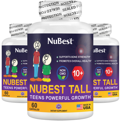 NuBest Tall 10+, Powerful Growth for Kids & Teens (10+), Milk Drinkers, 60 Capsules by NuBest Nutrition®