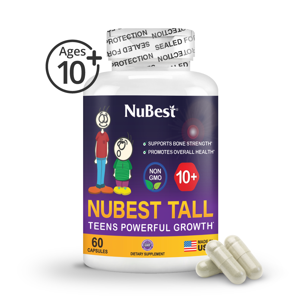 NuBest Tall 10+, Powerful Growth for Kids & Teens (10+), Milk Drinkers, 60 Capsules by NuBest Nutrition®